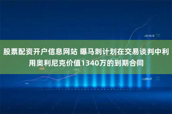 股票配资开户信息网站 曝马刺计划在交易谈判中利用奥利尼克价值1340万的到期合同